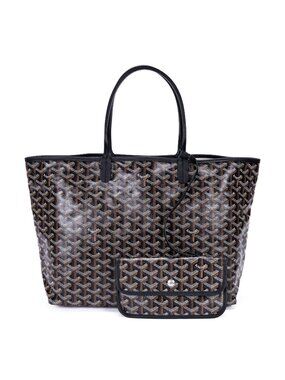 Goyard St Louis Black Din Canvas Shoulder Bag